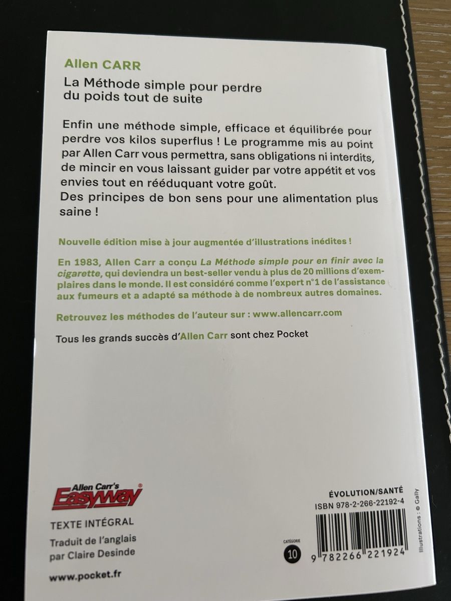 Libri: Allen Carr, Méthode simple pour perdre du poids, comme neuf! – Nuovo e nell'imballaggio originale da Vich venduto da NatachaCK 1