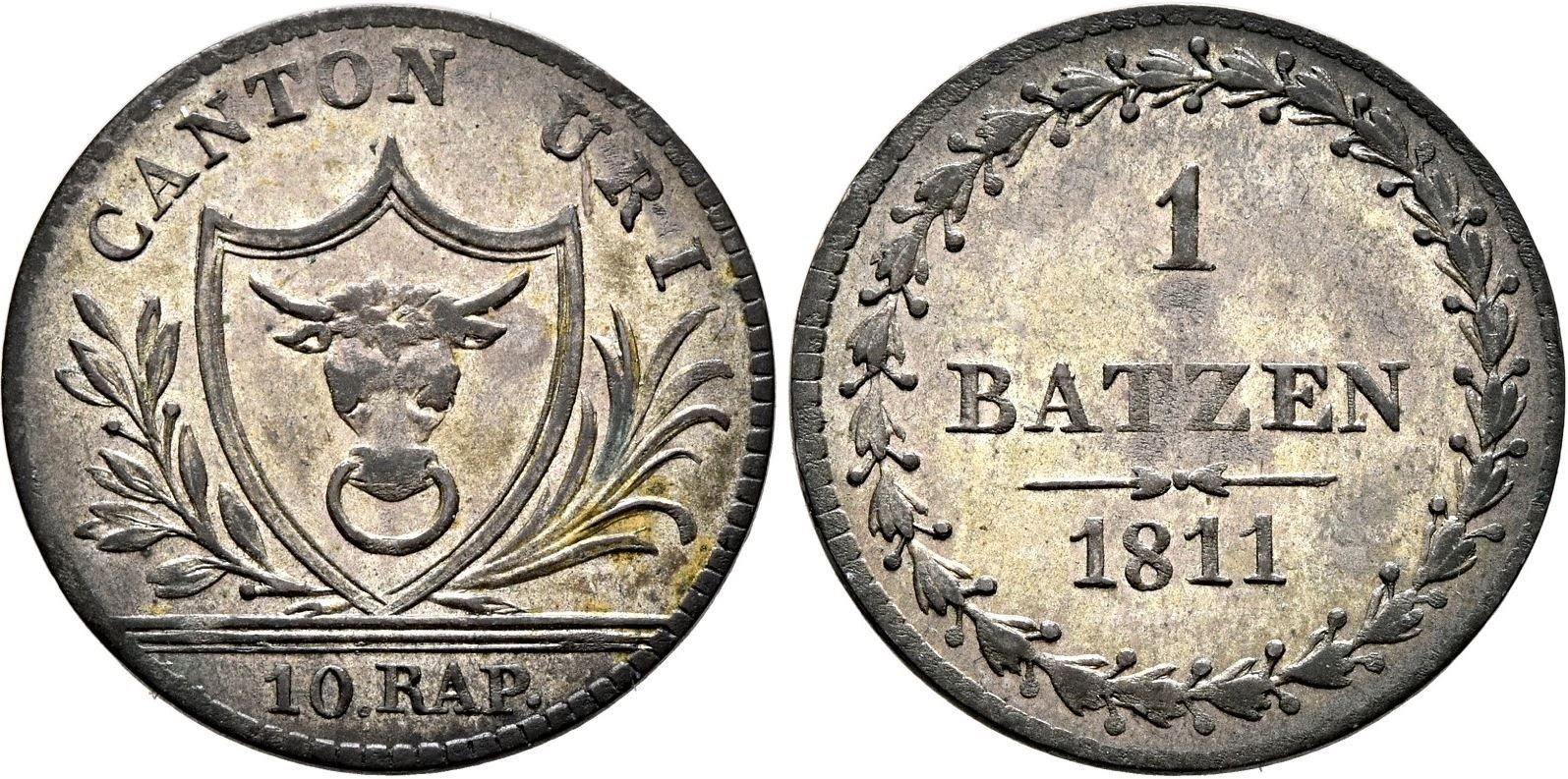 Tutti le monete: Uri: 1 Batzen 1811 +++ TOP +++ – Usato da Pfungen venduto da Aguti77