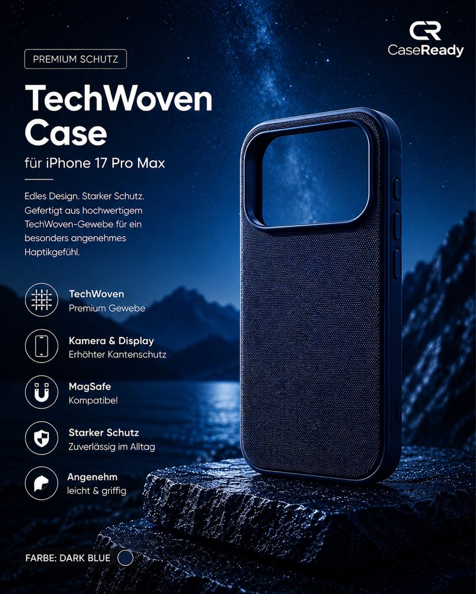 Cover & Protezioni schermo: TechWoven Case für iPhone 17 Pro Max – Nuovo e nell'imballaggio originale da Basel venduto da CaseReady