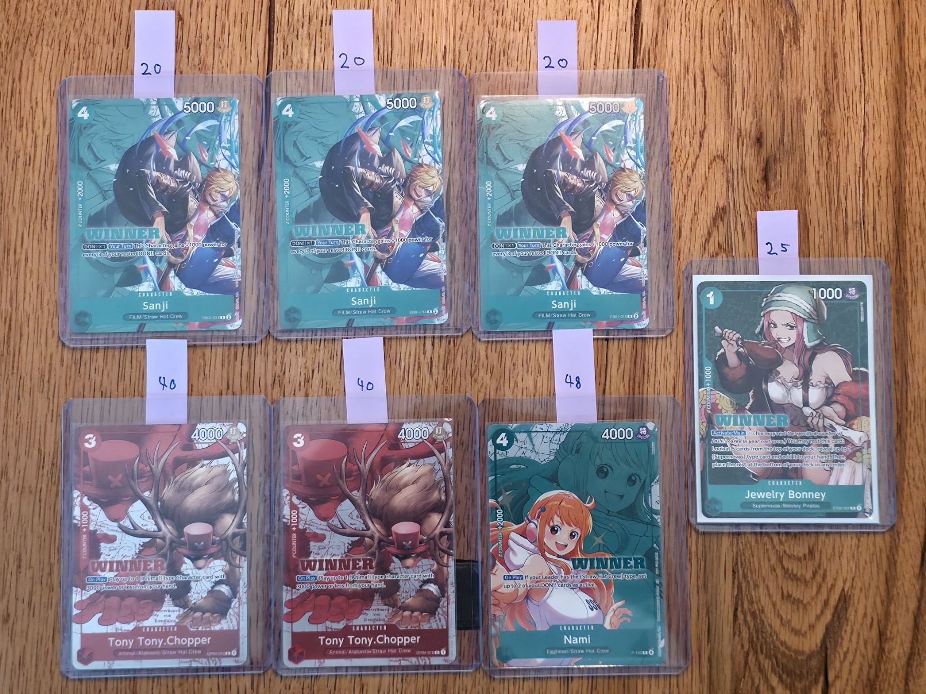 Bandai Cartes à collectionner: One Piece Card Game 7 Stk Winner Promos – Neuf (Voir description) à Winterthur par nadineM97