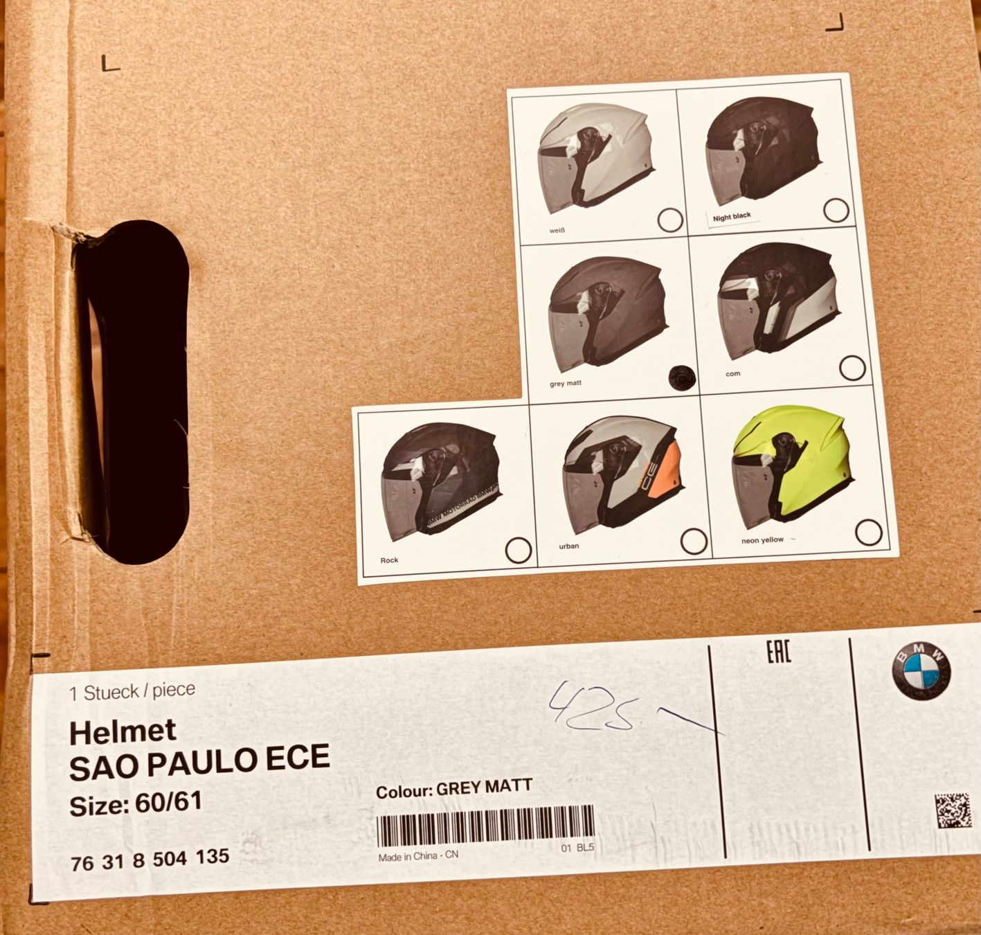 BMW Helme & Visiere: BMW Motorradhelm Sao Paulo 60/61 graumatt (NEU) – Neu und originalverpackt aus Ettingen von everchip 7