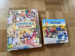 Kinderbuch Puzzle Tiermaerchen und Fahrzeuge