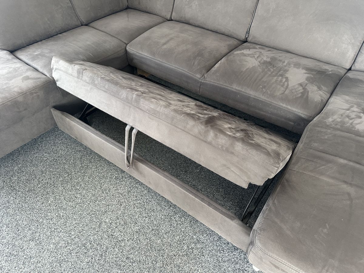 Sofas: Ecksofa mit Schlaffunktion und Stauraum, grau, 3.14m – Gebraucht aus Amriswil von Rederic7 3