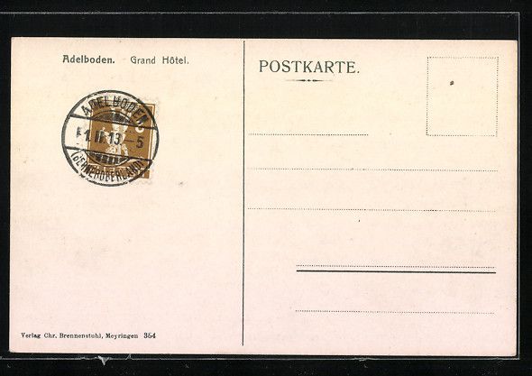 Cartoline postali: Adelboden, Grand Hotel mit Eissportlergr – Usato da Berlin venduto da bartko-reher 1
