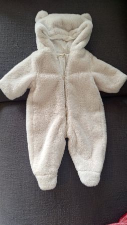 Baby Overall Sfera Plüsch hellbeige Grösse 56-62 neuwertig