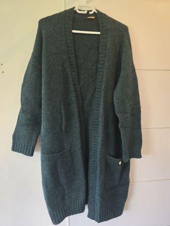 Damen Long-Cardigan von ODEON dunkelgrün