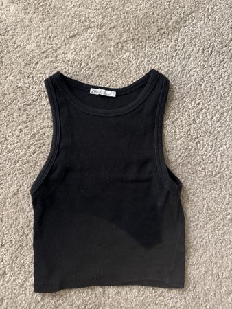 Zara Tanktop schwarz gerippt Grösse S guter Zustand