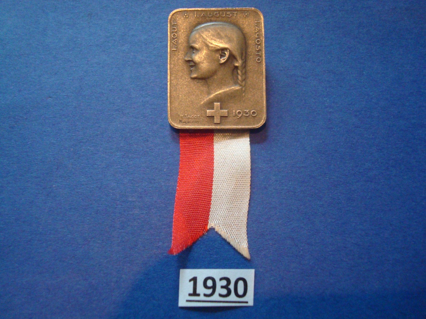 Placchette & Badge: Abzeichen 1. August 1930 – Usato da Riehen venduto da Baerewaegli