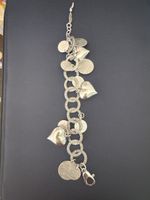 Silver Charm Bracelet with Heart Details. Great Value!