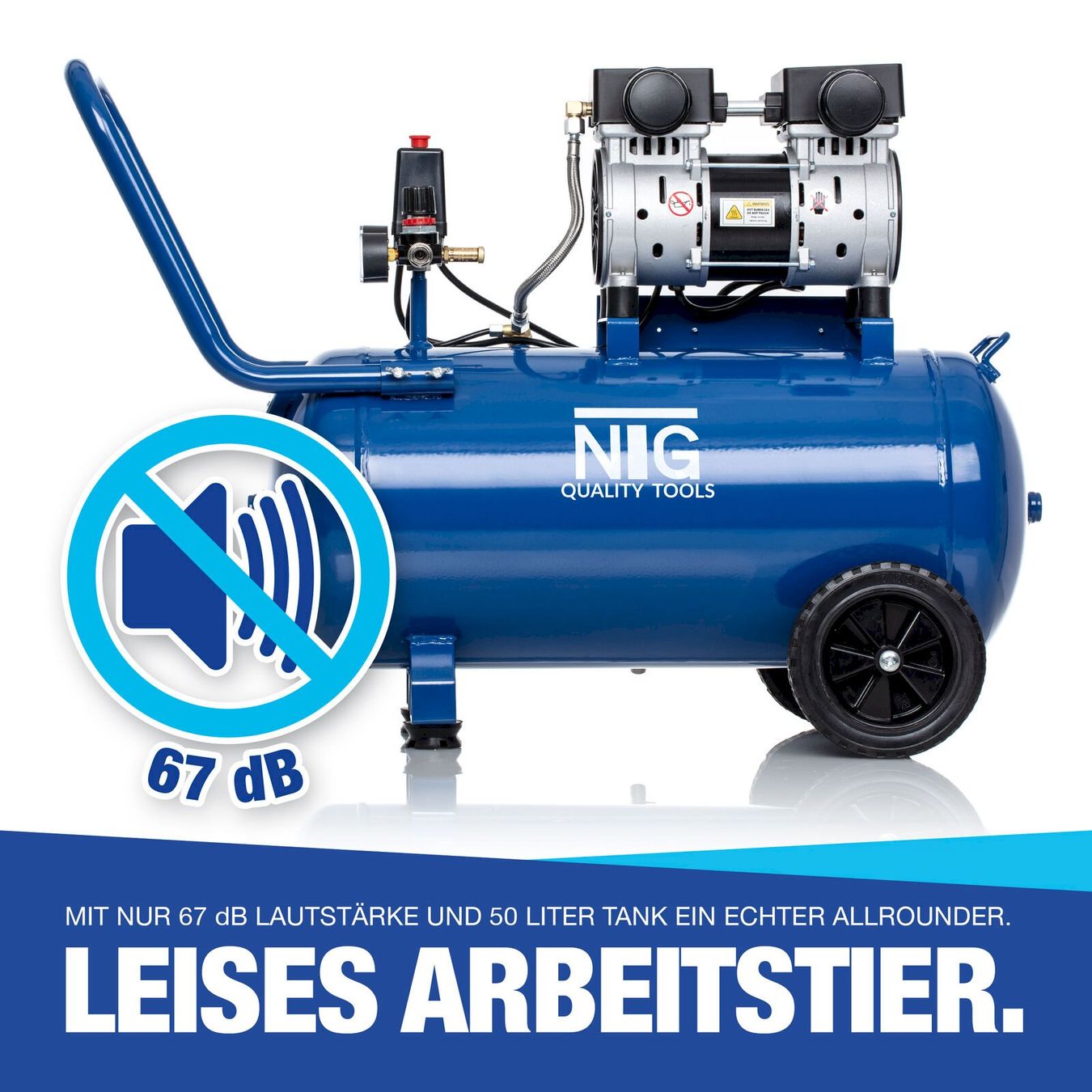 Compressori: Silent Druckluft Kompressor 50 Liter – Nuovo e nell'imballaggio originale da Bottighofen venduto da zaap 1