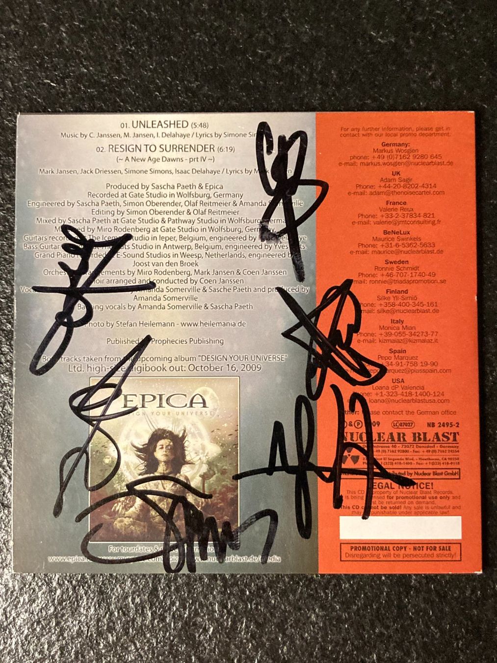 CDs: Epica - Unleashed (Maxi CD, original signiert) – Neuf (Voir description) à Ziefen par Dancer99 1