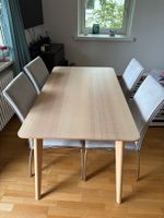 Esstisch mit vier Stühlen helles Holz