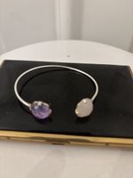 Bracelet Ouvert en argen Avec Pierres améthystes