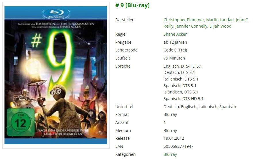 Alle DVDs: # 9 (Bluray) – Gebraucht aus Buchrain von Sssschaller