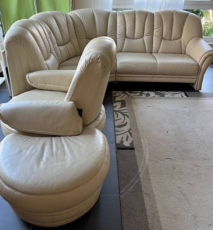 Sofas: Ledersofa Echtleder mit drehbarem Sessel – Gebraucht aus Niederwil AG von mk7_pq5p 4