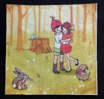 1 Stk Leinen Patchworkstoff 20x20 cm
