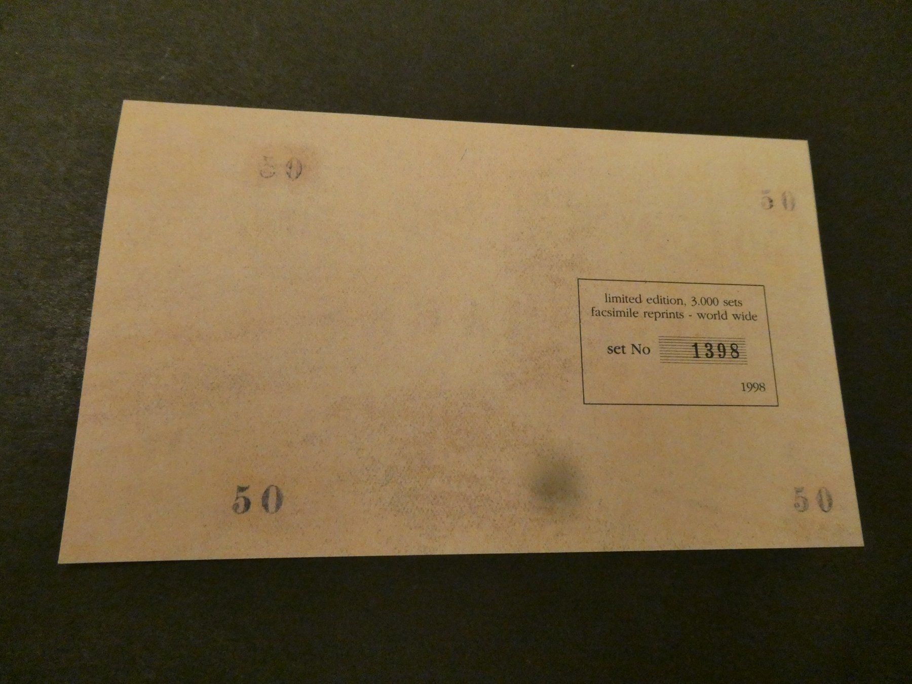 Banknoten: Deutsch-Neuguinea 1914, 50 Marks - Replika – Neu (gemäss Beschreibung) aus Hinterforst von rohusri 1
