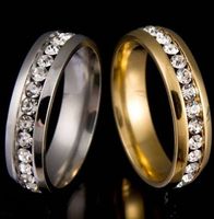 Edelstahlringe mit Zirkonia - Silber, Gold, Schwarz