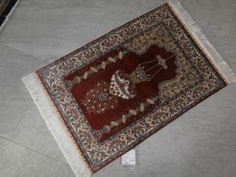 China Seiden-Wandteppich, signiert - 64 x 93