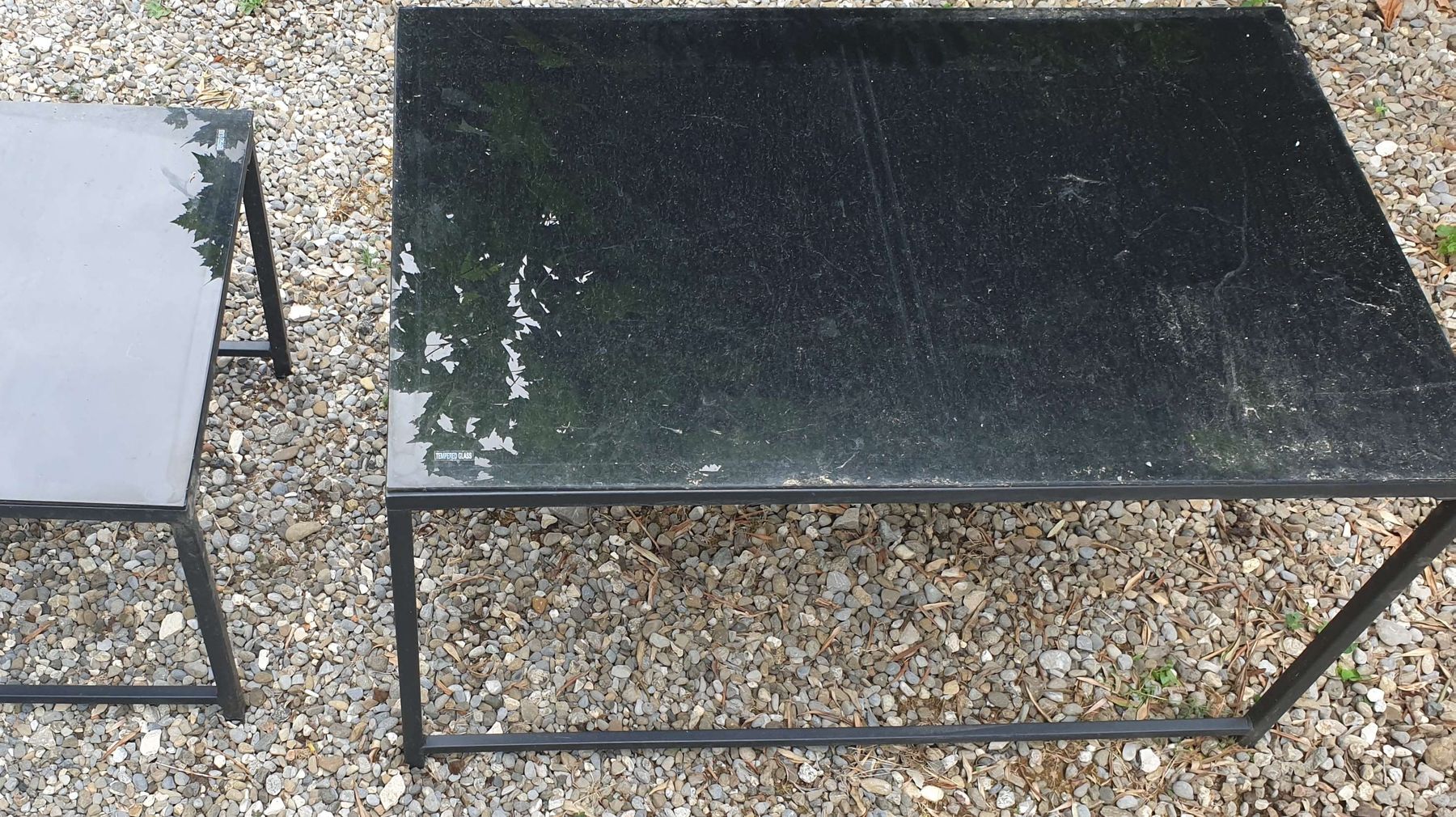Tischset: Couchtisch Metall Glas schwarz gebraucht – Gebraucht aus Bern von jspreng