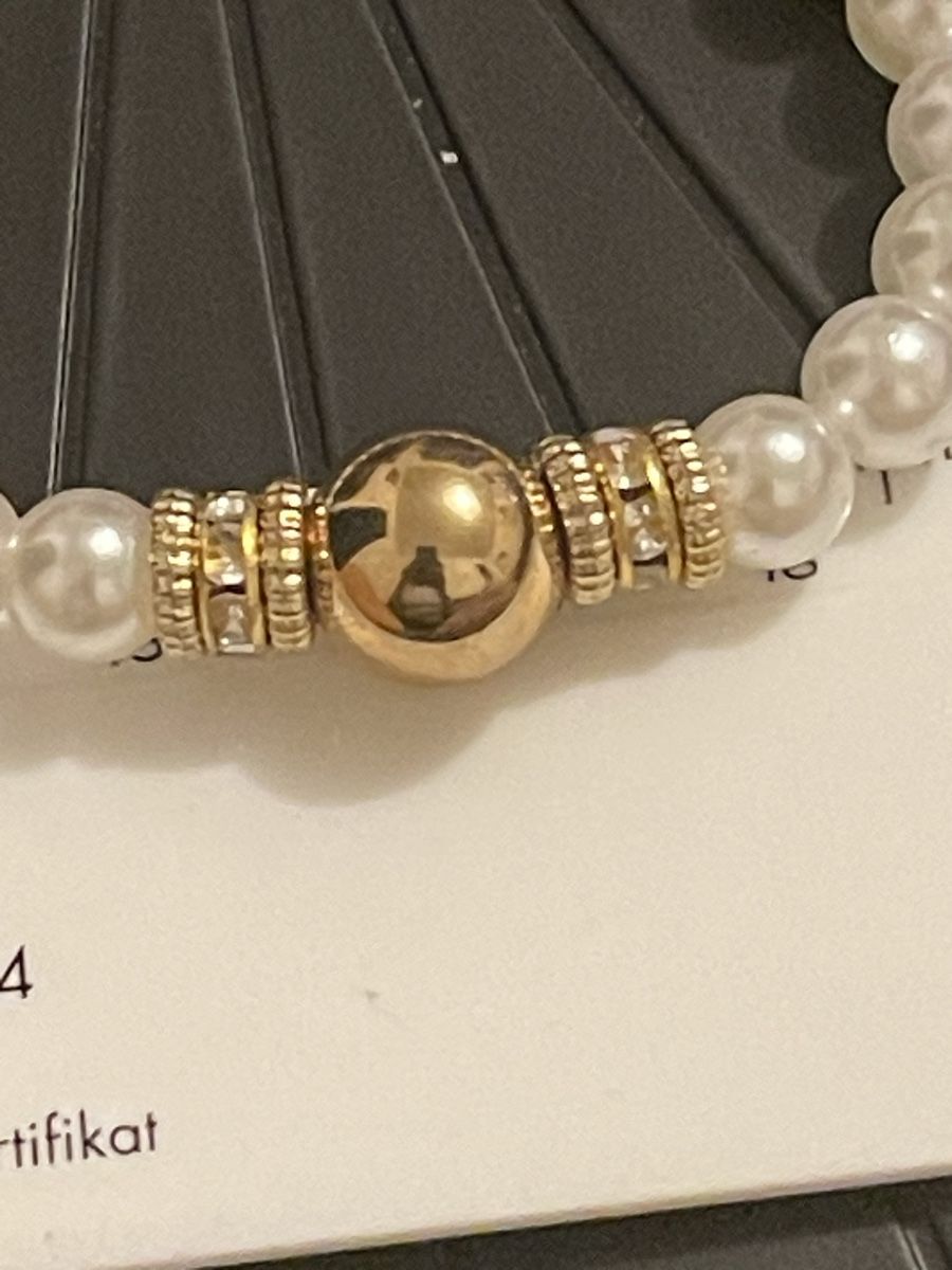 Bracciali & Braccialetti: Bracelet perles blanches élément doré  neuf – Nuovo (secondo la descrizione) da Kloten venduto da Vermicelles 3
