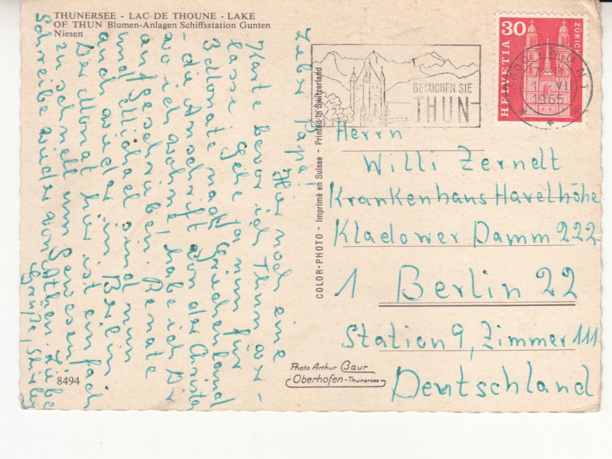 Ansichtskarten: Thunersee 1965 – Gebraucht aus Bürglen TG von StampGraf 1