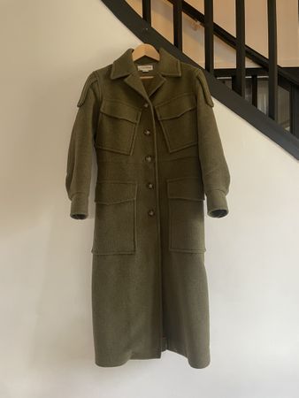 Victoria Beckham khaki wool coat