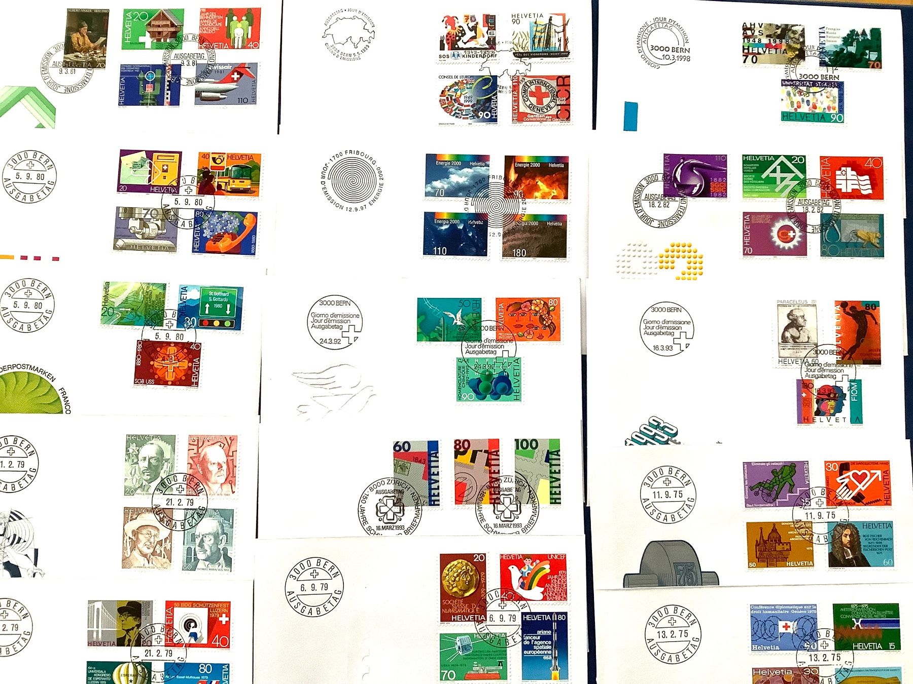 Tutti i francobolli: 1975 / 1979 / Schweiz Div.FDC – Nuovo (secondo la descrizione) da Liestal venduto da Skunk02 1
