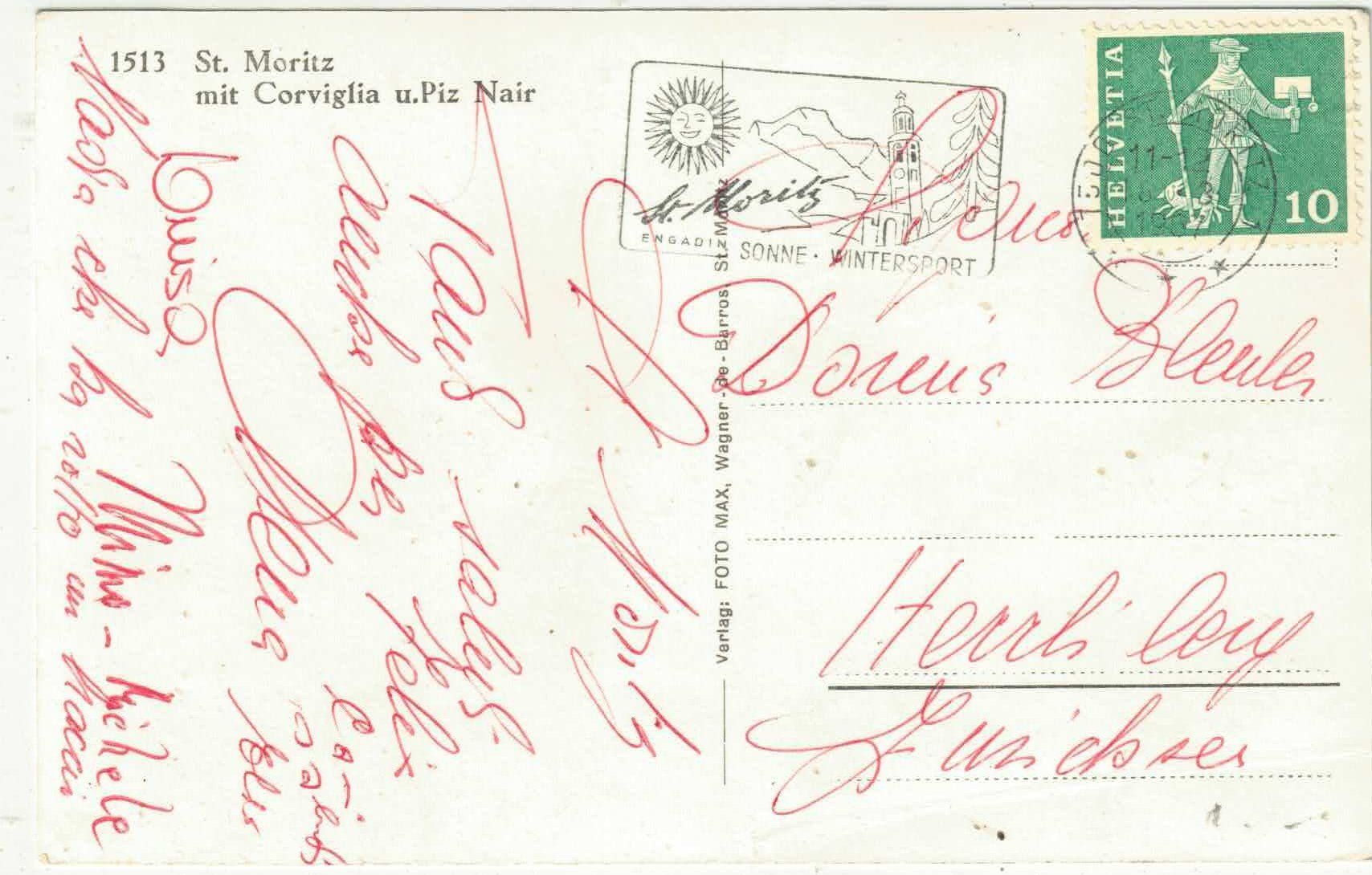 Cartoline postali: St. Moritz - Generalansicht im Winter – Usato da Ettingen venduto da Kartenplanet 1