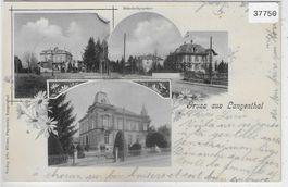 Gruss aus Langenthal - Bahnhofquartier 1903