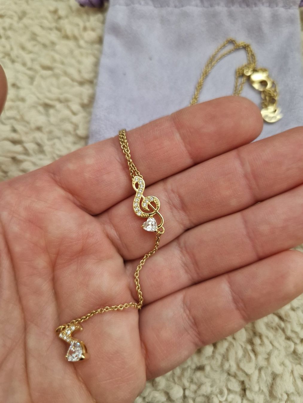 Swarovski Catenine: Swarovski Halskette mit Noten-Anhänger – Usato da Erlinsbach SO venduto da ULIKH 3
