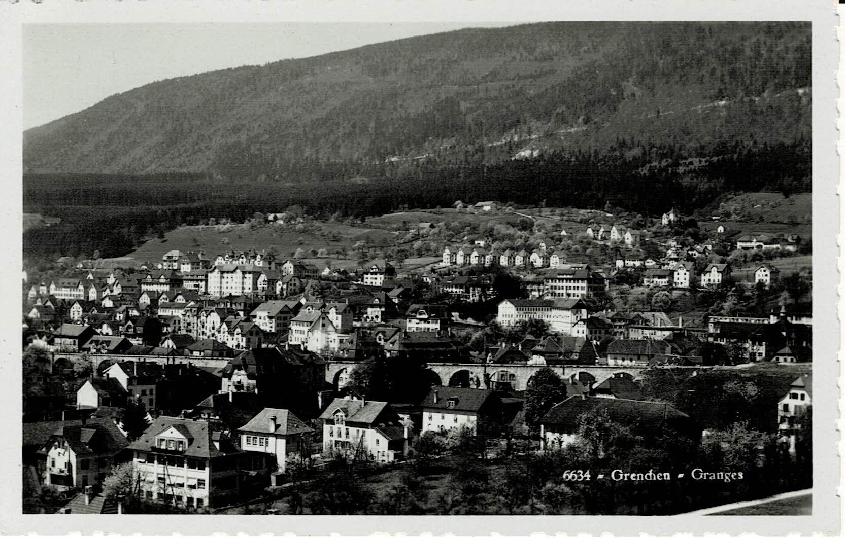 Cartoline postali: 6634 GRENCHEN -  GRANGES SO gel. 1937! – Usato da Hergiswil NW venduto da Kartenfrau