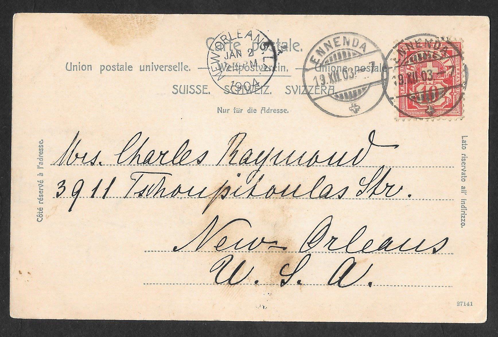 Cartoline postali: Ennenda Teilansicht mit Kirche – Usato da Olten venduto da clotaldi 1