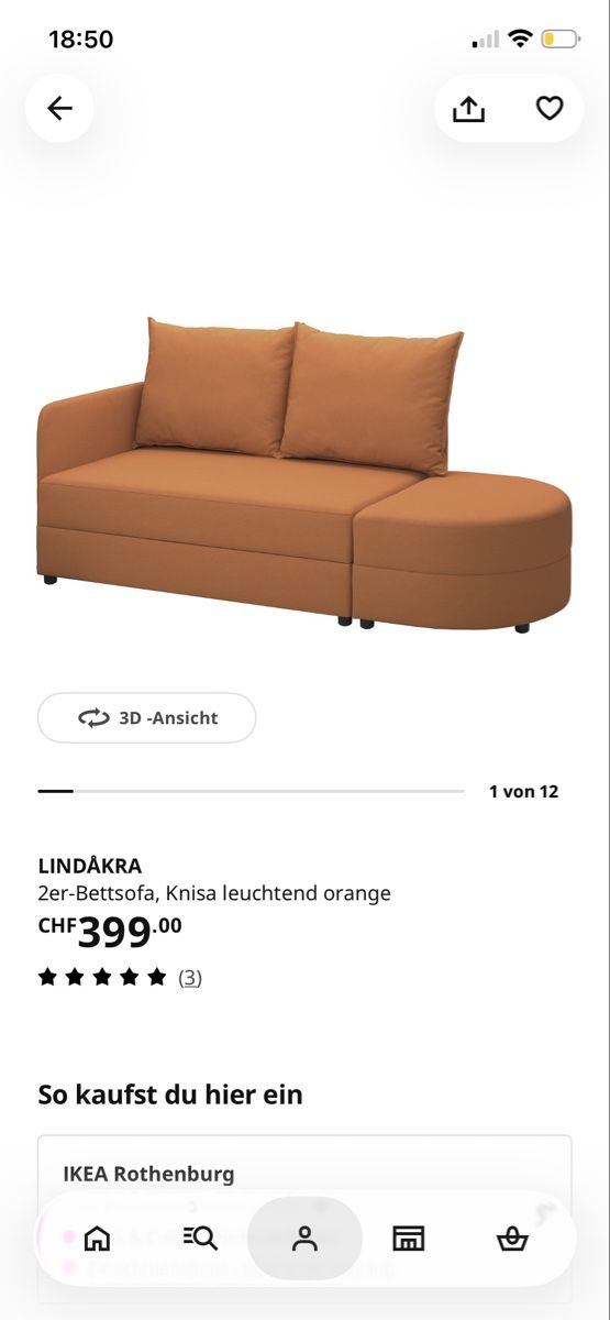 Sofas: Oranges 2er-Bettsofa mit Stauraum – Gebraucht aus Kriens von anj_d6rj 7