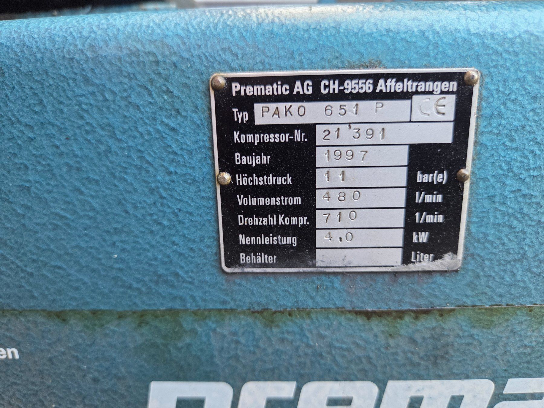 Compresseurs: Kompressor Prematic Pako 651 P – D'occasion à Sempach-Station par wilowi01 2
