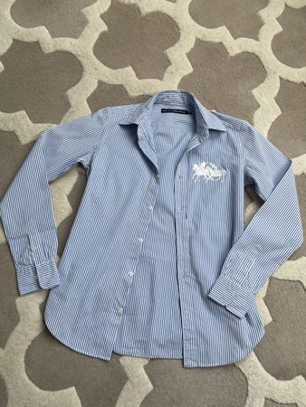 Ralph Lauren Sport Bluse Blau Weiss Gestreift Big Logo