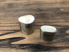 2 Vintage Dosen Dösli verm. Silber handgemacht