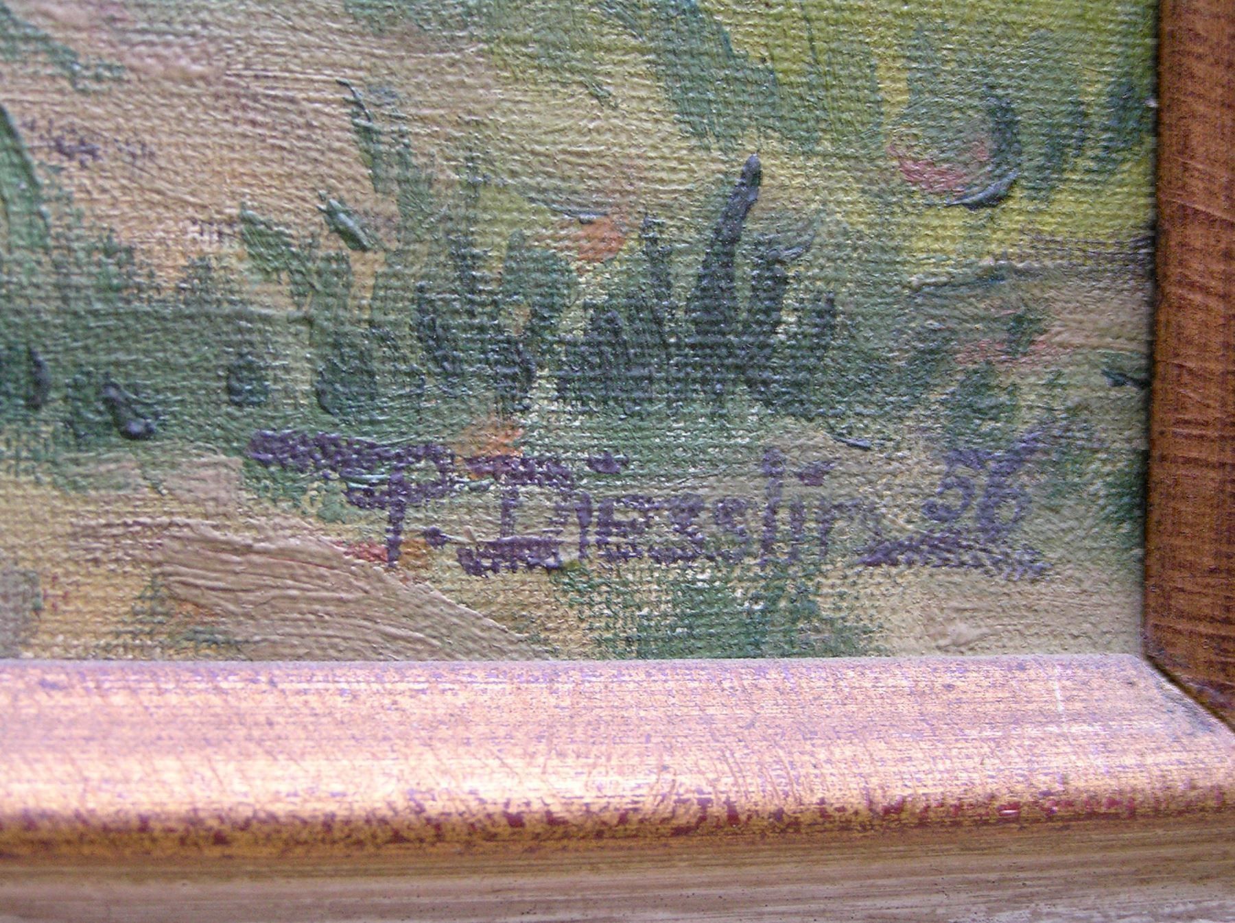Gemälde: Oelbild Leinwand Paul Diesslin Ortsbild See – Gebraucht aus Frauenfeld von Astra13 5