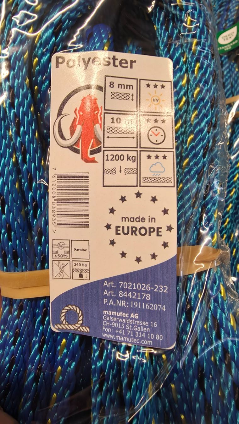 Mamutec Cordes: MAMUTEC Polyester Seil – Neuf (Voir description) à Schönengrund par VwRacer01 1