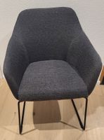 Sessel dunkelgrau Stoff Metallgestell Breite