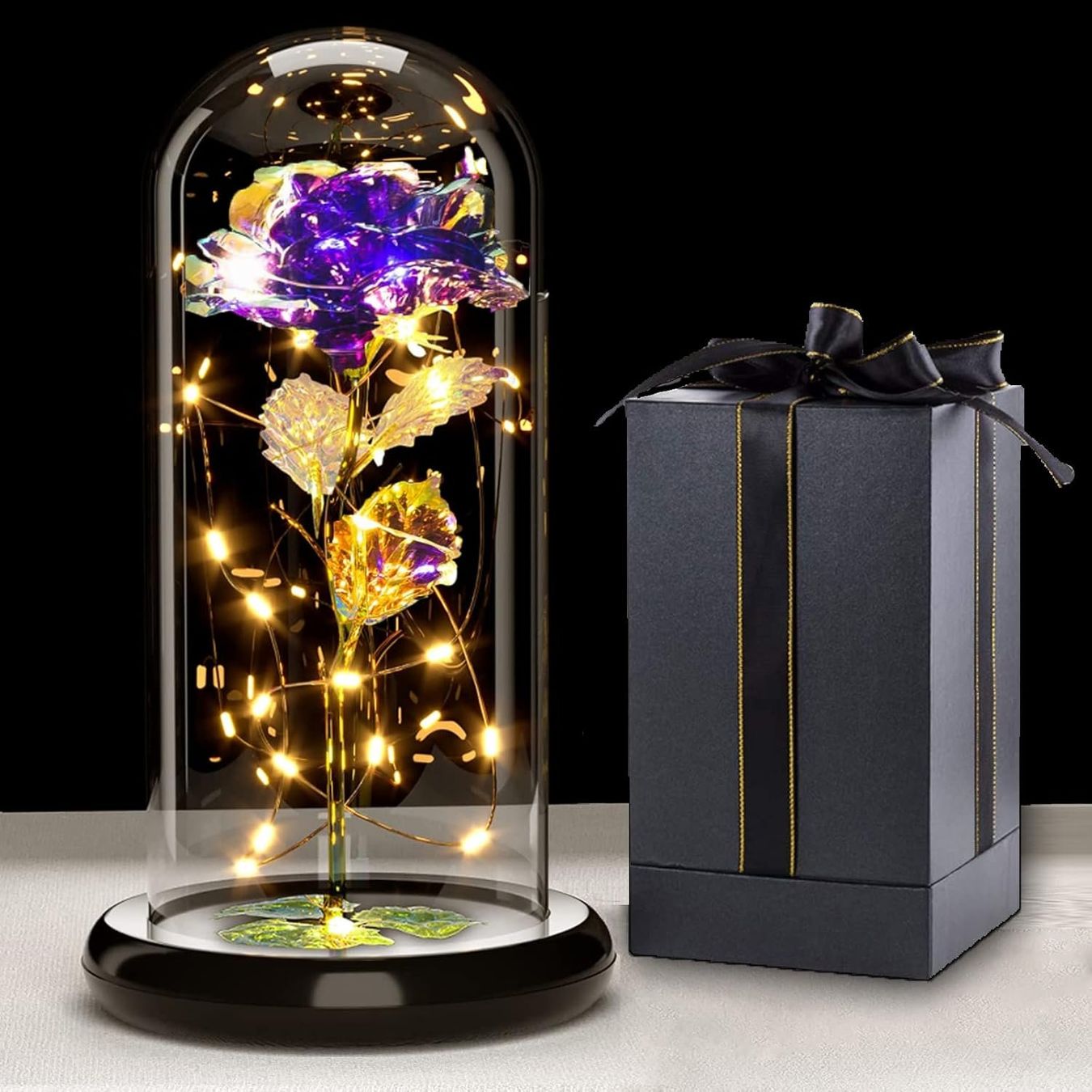 Lichterketten & Leisten: Infinity Rose in Glaskuppel, LED-Lichterkette – Neu und originalverpackt aus Nuglar von SaleRitter