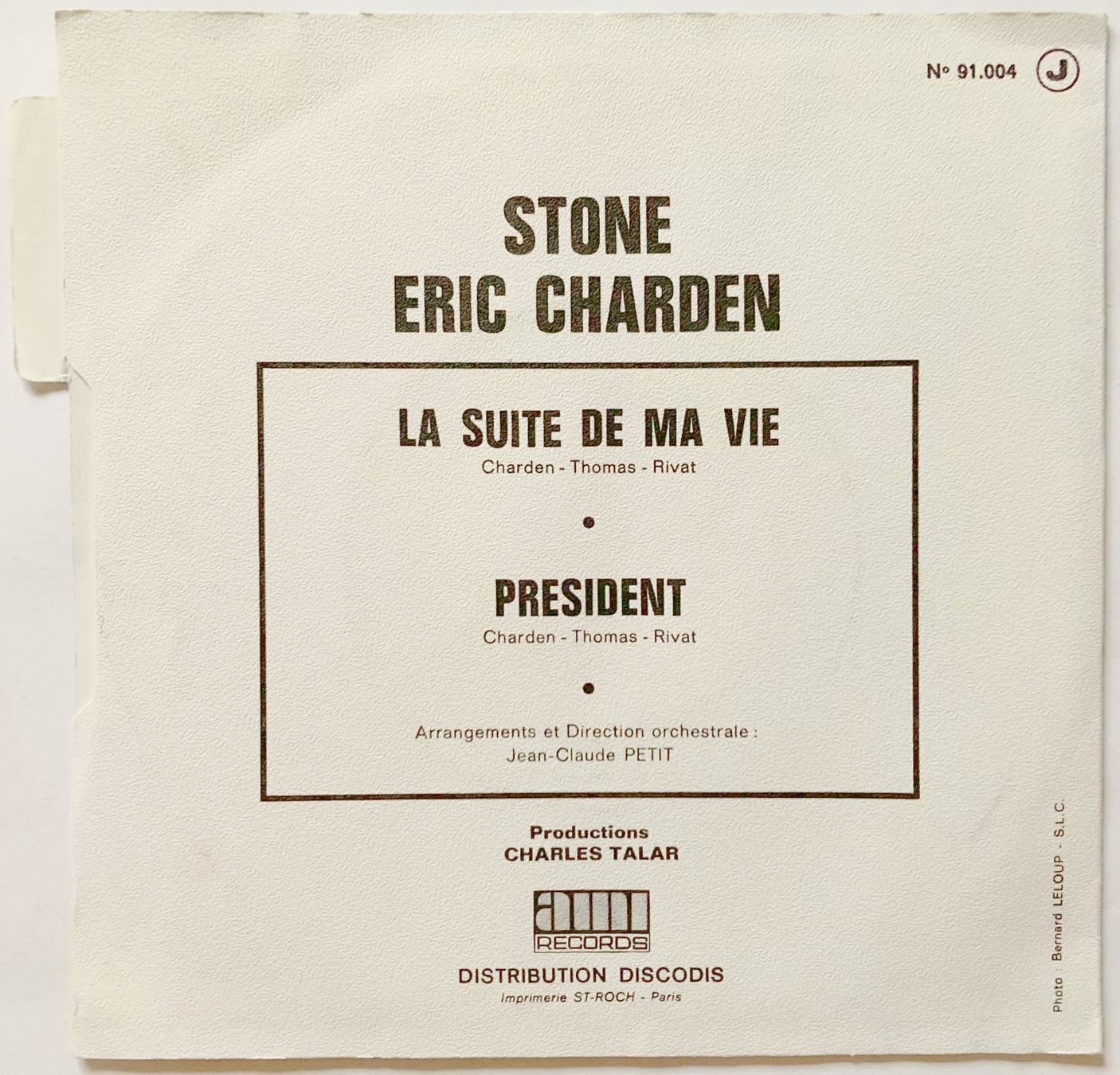 Dischi in vinile: STONE & CHARDEN - LA SUITE DE MA VIE – Usato da Bottens venduto da hotter-than-hell 1