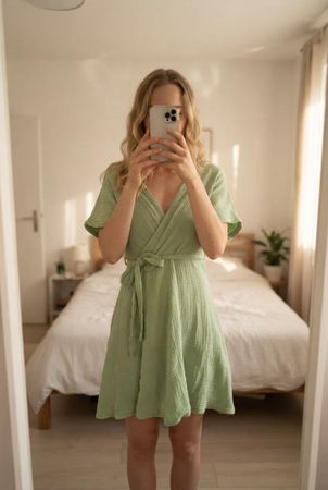 Musselin Wickeloptik Kleid