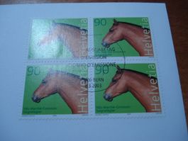 Marche Concours Saignelegier, 2003, FDC Einzel + 4erblock