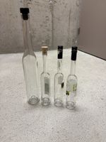 4er Set Glasflaschen für Likör, Öl & Essig