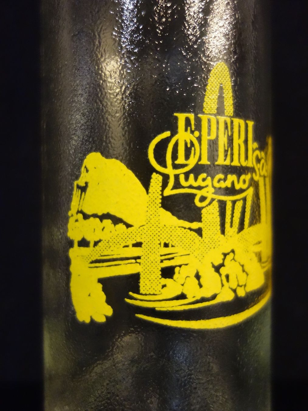 Bicchieri, Caraffe & Bottiglie: alte Flasche EMILIO E. PERI LUGANO 1969 – Usato da Kerzers venduto da Flaschenposten 3
