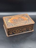 Vintage Lederbox Relief Holzschatulle Cibeles-Brunnen Madrid