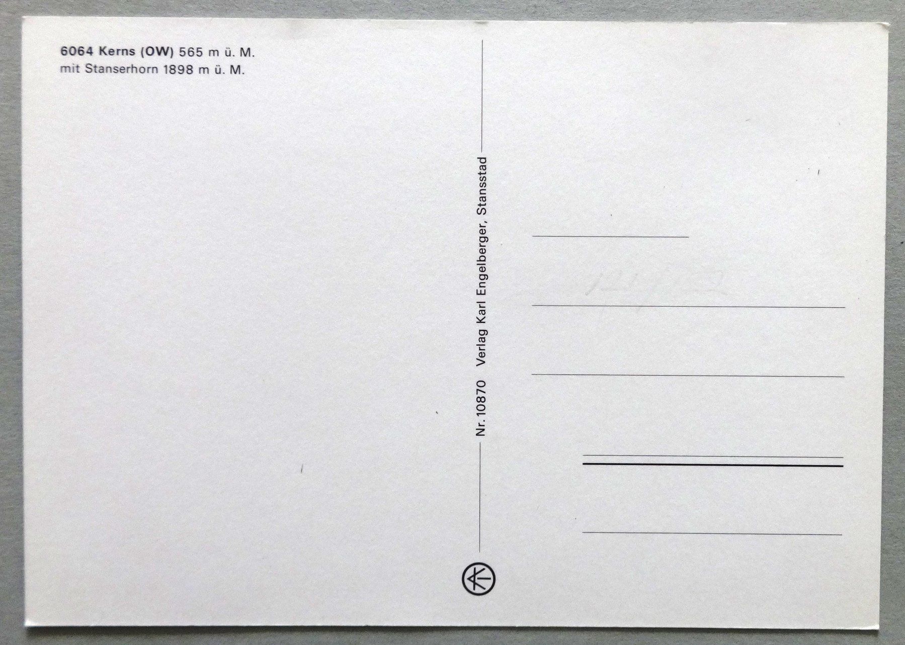 Cartes postales: Kerns 565 m ü.M. mit Stanserhorn – D'occasion à Fétigny par Billy2miny 1