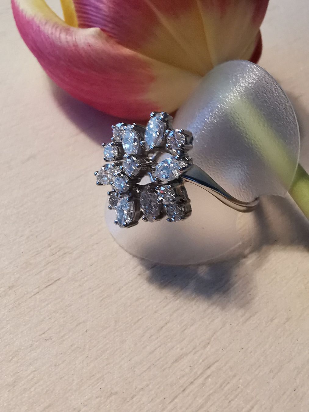 Anelli: 750/-- WG  "Vintage"  Damenring, echte Diamanten – Nuovo (secondo la descrizione) da Dierikon venduto da Vittorio57 7