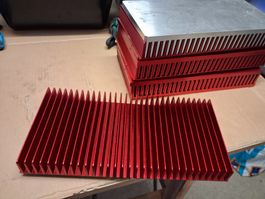 Kühlkörper Aluminium rot 30 x 15 cm neuwertig 7 Stück